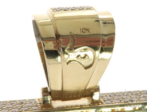 10K Yellow Gold Prong Diamond Custom Made Pie Flippa Pendant 63529 - Image 10