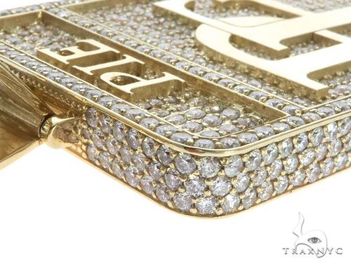 10K Yellow Gold Prong Diamond Custom Made Pie Flippa Pendant 63529 - Image 11