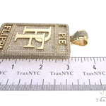 10K Yellow Gold Prong Diamond Custom Made Pie Flippa Pendant 63529 - Image 14