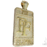 10K Yellow Gold Prong Diamond Custom Made Pie Flippa Pendant 63529 - Image 2