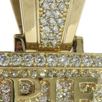 10K Yellow Gold Prong Diamond Custom Made Pie Flippa Pendant 63529 - Image 3