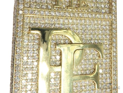 10K Yellow Gold Prong Diamond Custom Made Pie Flippa Pendant 63529 - Image 6