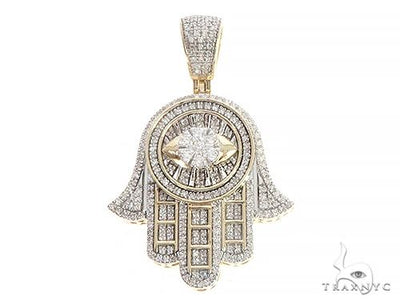 10K Gold Prong Diamond Mighty Eye of Providence Pendant 65322 - Image 1