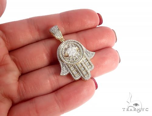 10K Gold Prong Diamond Mighty Eye of Providence Pendant 65322 - Image 5