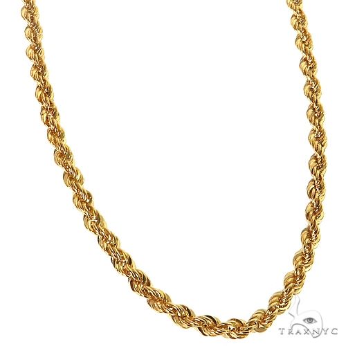 10k Yellow Gold Hollow Rope Link Chain 22 Inches 2mm 57275 - Image 2