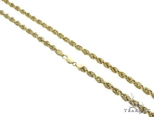 10K Yellow Gold Semi-Solid Rope Link Chain 30 Inches 4.7mm   66384 - Image 2
