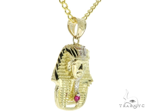 Small Pharaoh Pendant 20, 24 Inches Cuban Chain Set 56883 - Image 2
