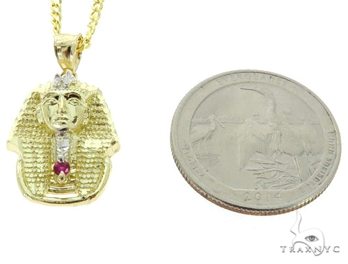 Small Pharaoh Pendant 20, 24 Inches Cuban Chain Set 56883 - Image 4