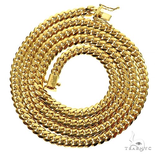 10K Yellow Gold Solid Miami Cuban Link Chain 22 Inches 5mm 70266 - Image 3