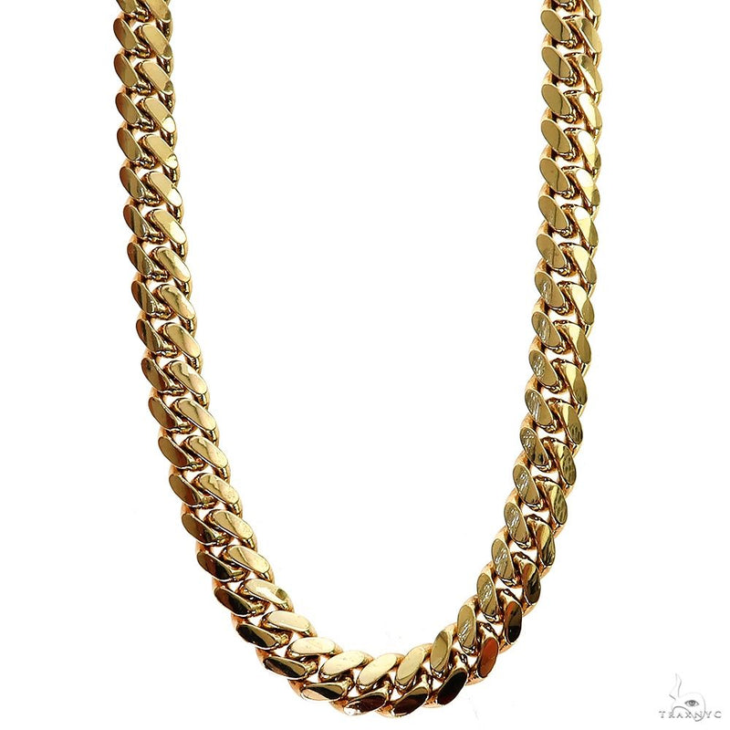 10K Yellow Gold Solid Miami Cuban Link Chain 24 Inches 7mm   66416 - Image 1
