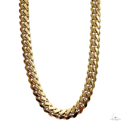 10K Yellow Gold Solid Miami Cuban Link chain 26 Inches 7mm   66417 - Image 1