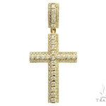 10K Yellow Gold Tension Diamond Cross 65877 - Image 1