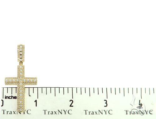 10K Yellow Gold Tension Diamond Cross 65877 - Image 6