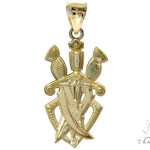 10K Gold Three Daggers Pendant 57100 - Image 4
