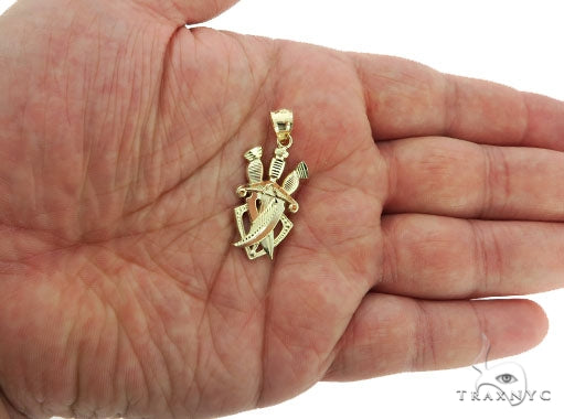 10K Gold Three Daggers Pendant 57100 - Image 5