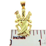 10K Gold Three Daggers Pendant 57100 - Image 6