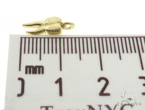 10K Yellow Gold Tooth Pendant Box Link Chain Set 57226 - Image 7