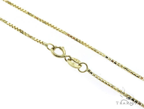 10K Yellow Gold Tooth Pendant Box Link Chain Set 57226 - Image 9