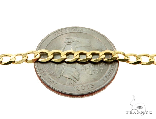 10k Yellow Gold  Curb Link Chain 26 Inches 4mm   57243 - Image 3