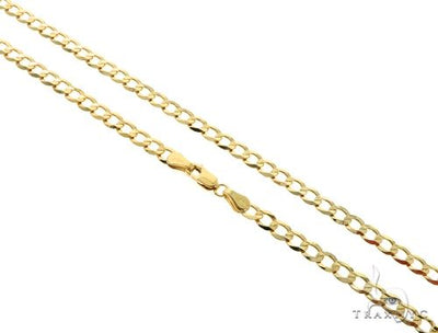 10K Yellow Gold Curb Link Chain 28 Inches 4mm 63792 - Image 1