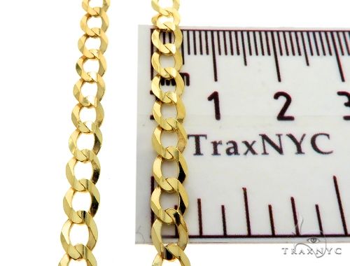 10k Yellow Gold Solid Curb Link Chain 28 Inches 5mm   63796 - Image 6