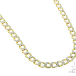 10k Yellow Gold Pave Hollow Curb Link Chain 18 Inches 5mm 57607 - Image 2