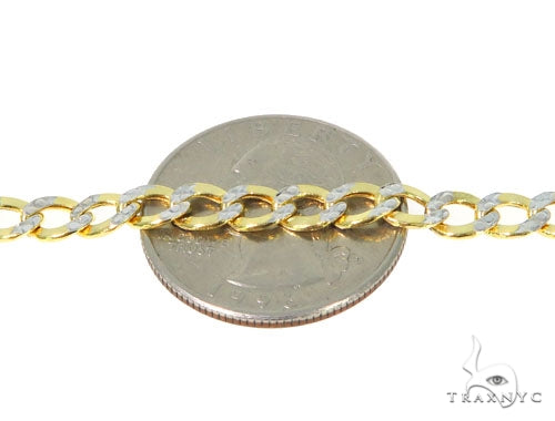 10k Yellow Gold Pave Hollow Curb Link Chain 18 Inches 5mm 57607 - Image 4