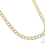 10K Yellow Gold Pave Hollow Curb Link Chain 24 Inches 4.5mm 57613 - Image 1
