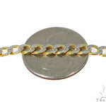 10K Yellow Gold Pave Hollow Curb Link Chain 24 Inches 4.5mm 57613 - Image 3