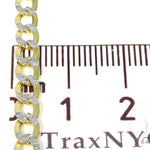 10K Yellow Gold Pave Hollow Curb Link Chain 24 Inches 4.5mm 57613 - Image 4