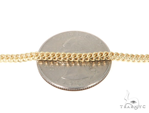 10k Yellow gold Hollow Franco Link Chain 2mm  20 Inches   57649 - Image 3