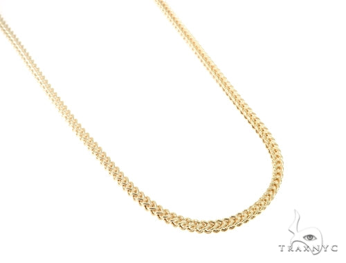 10k Yellow gold Hollow Franco Link Chain 30 Inches 4mm   57639 - Image 2