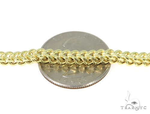 10k Yellow gold Hollow Franco Link Chain 30 Inches 4mm   57639 - Image 3