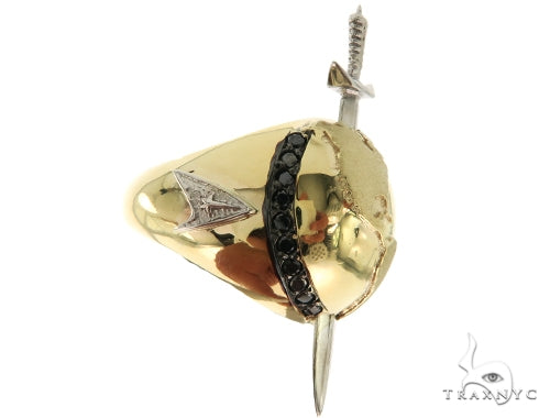 10KY Prong Black Diamond Sword Earth Ring 57222 - Image 1