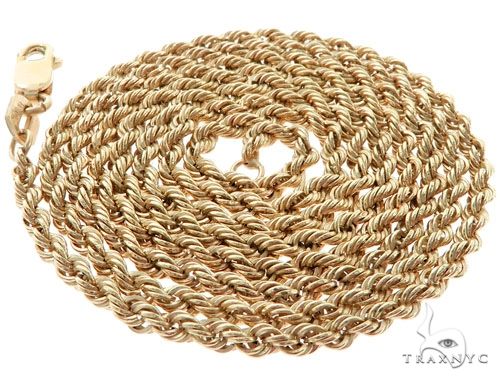 10k Yellow Gold Rope Link Chain 2.7mm 22 Inches    63799 - Image 4