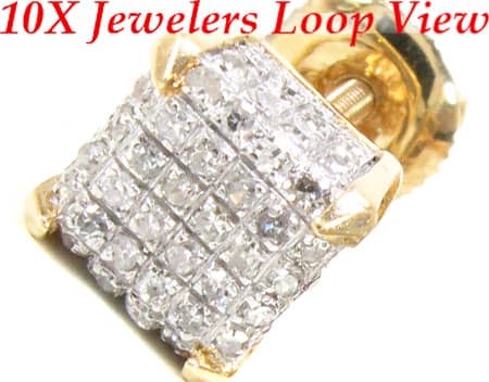 10K Gold Cube Earrings 15558