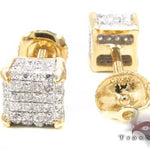 10K Gold Cube Earrings 15558