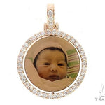 10k Rose Gold 1 Inch Rotating Photo Pendant 65095 - Image 1