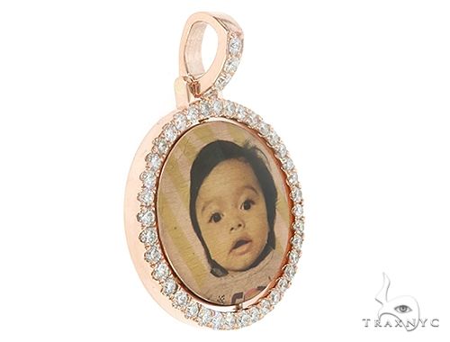 10k Rose Gold 1 Inch Rotating Photo Pendant 65095 - Image 2