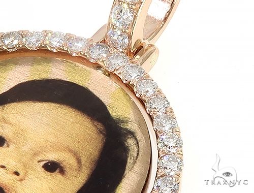 10k Rose Gold 1 Inch Rotating Photo Pendant 65095 - Image 4