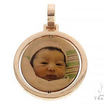 10k Rose Gold 1 Inch Rotating Photo Pendant 65095 - Image 7