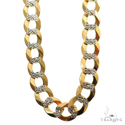 10k Solid Two-tone Curb Link Chain 8.2mm 26 Inches 69972 - Image 1