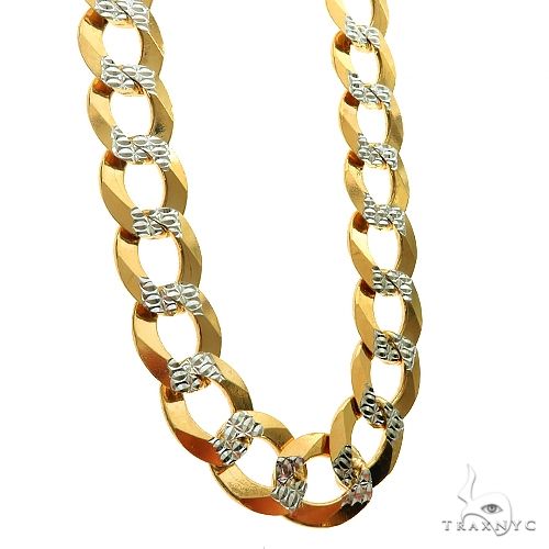 10k Solid Two-tone Curb Link Chain 8.2mm 26 Inches 69972 - Image 2
