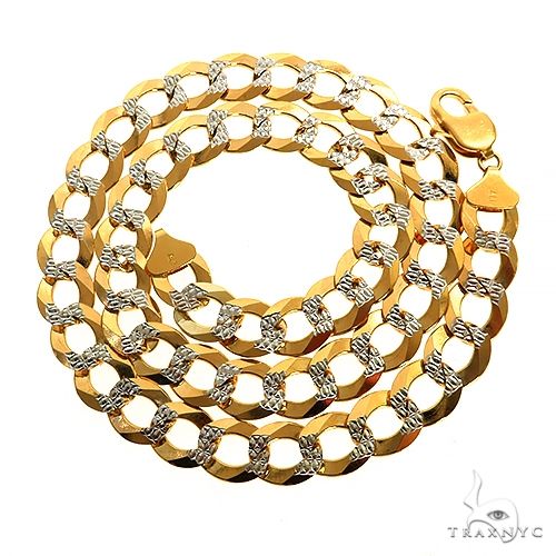 10k Solid Two-tone Curb Link Chain 8.2mm 26 Inches 69972 - Image 3