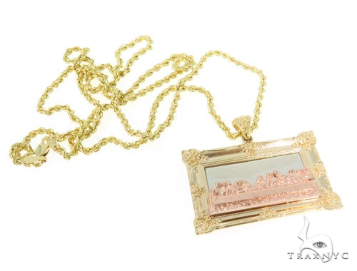 10K Gold Last Supper Pendant Set 44367 - Image 2