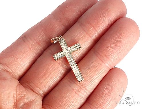 10K Diamond Cross Pendant 65107 - Image 4