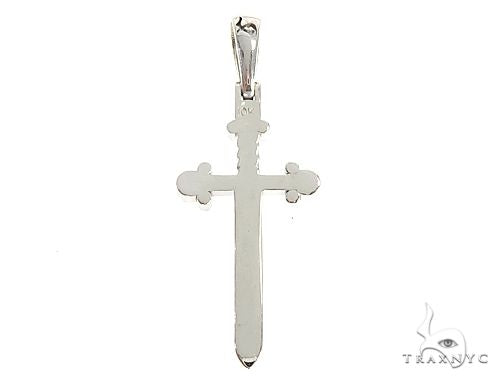 10k White Gold Black Diamond And Ruby Sword Pendant 65104 - Image 3