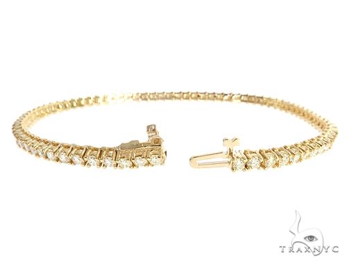 10k YG 3.5mm Diamond Tennis Bracelet 64874 - Image 3