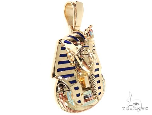10k YG Custom Pharaoh King Tut Pendant 64836 - Image 2