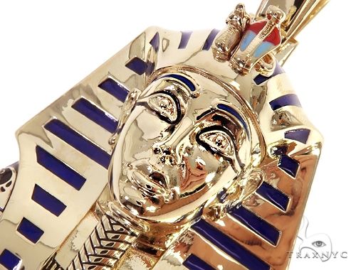 10k YG Custom Pharaoh King Tut Pendant 64836 - Image 4